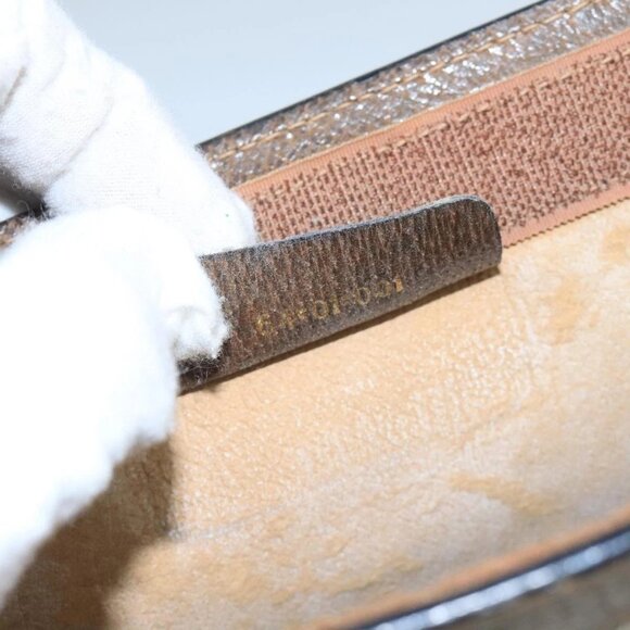 GUCCI GG Supreme Web Sherry Line Clutch Bag PVC Beige Red - Picture 12 of 16